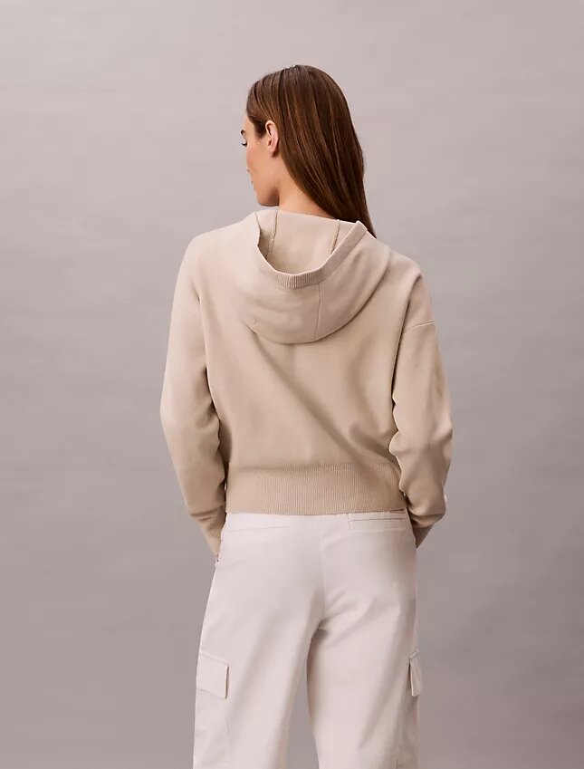 Camisola com capuz em malha folgada Camisola com capuz em malha folgada