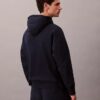 Camisola com capuz em tecido felpudo com logótipo Camisola com capuz em tecido felpudo com logótipo