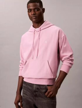 Camisola com capuz em tecido felpudo premium com Monogram e corte descontraído