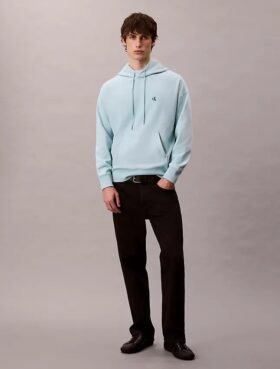 Camisola com capuz em tecido felpudo premium com Monogram e corte descontraído