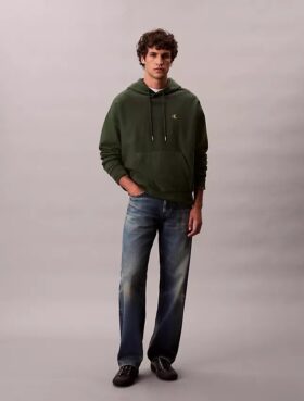 Camisola com capuz em tecido felpudo premium com Monogram e corte descontraído Camisola com capuz em tecido felpudo premium com Monogram e corte descontraído