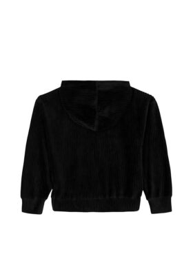 Camisola com capuz em veludo canelado para meninas