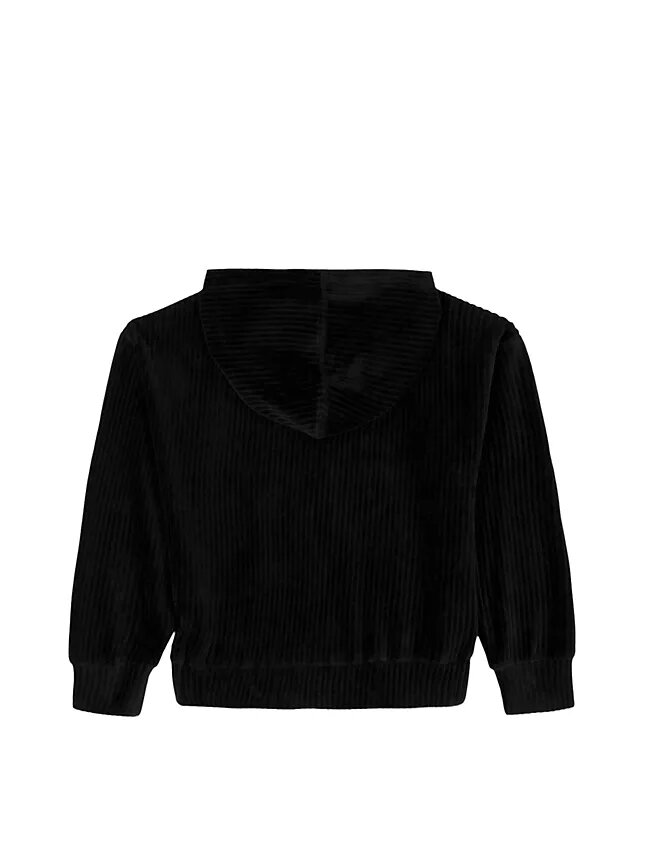 Camisola com capuz em veludo canelado para meninas Camisola com capuz em veludo canelado para meninas