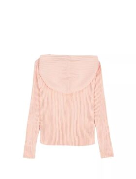 Camisola com capuz relaxada com canelado para meninas