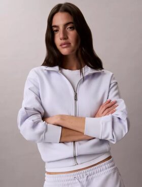 Camisola com fecho completo e fita com logótipo