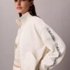 Camisola com fecho completo e fita com logótipo Camisola com fecho completo e fita com logótipo