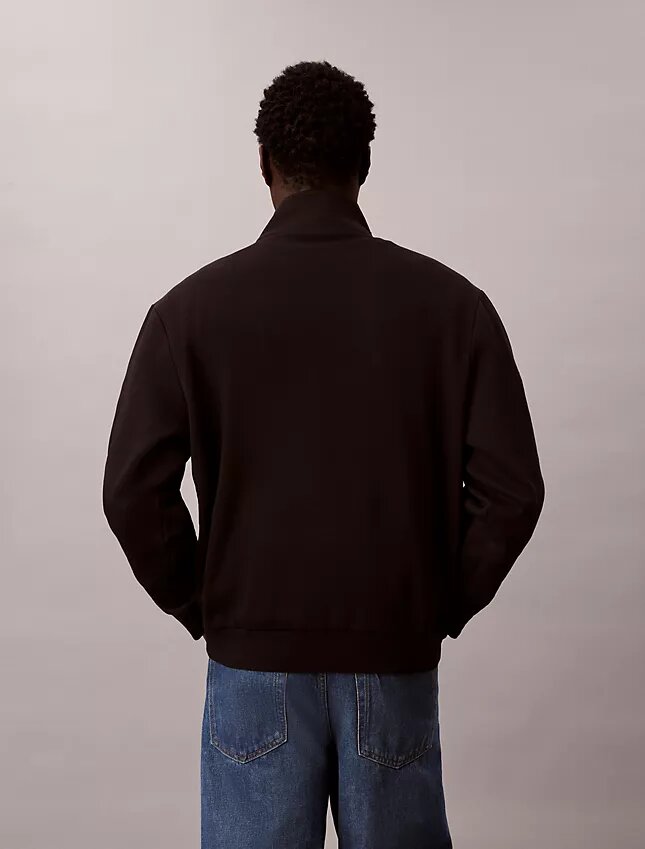 Camisola com fecho de correr de um quarto em malha polar com logótipo de arquivo Camisola com fecho de correr de um quarto em malha polar com logótipo de arquivo