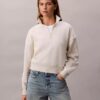 Camisola com gola alta e fecho de correr de um quarto em malha polar com logótipo de arquivo Camisola com gola alta e fecho de correr de um quarto em malha polar com logótipo de arquivo
