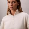 Camisola com gola alta e fecho de correr de um quarto em malha polar com logótipo de arquivo Camisola com gola alta e fecho de correr de um quarto em malha polar com logótipo de arquivo