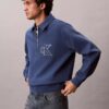 Camisola com logótipo Monogram e fecho de correr de um quarto Camisola com logótipo Monogram e fecho de correr de um quarto