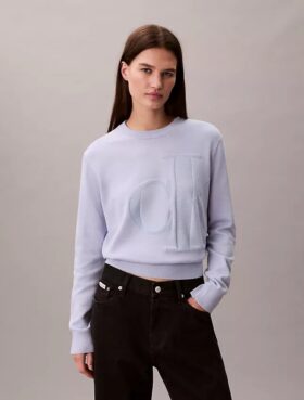 Camisola com monograma em chenille de algodão suave