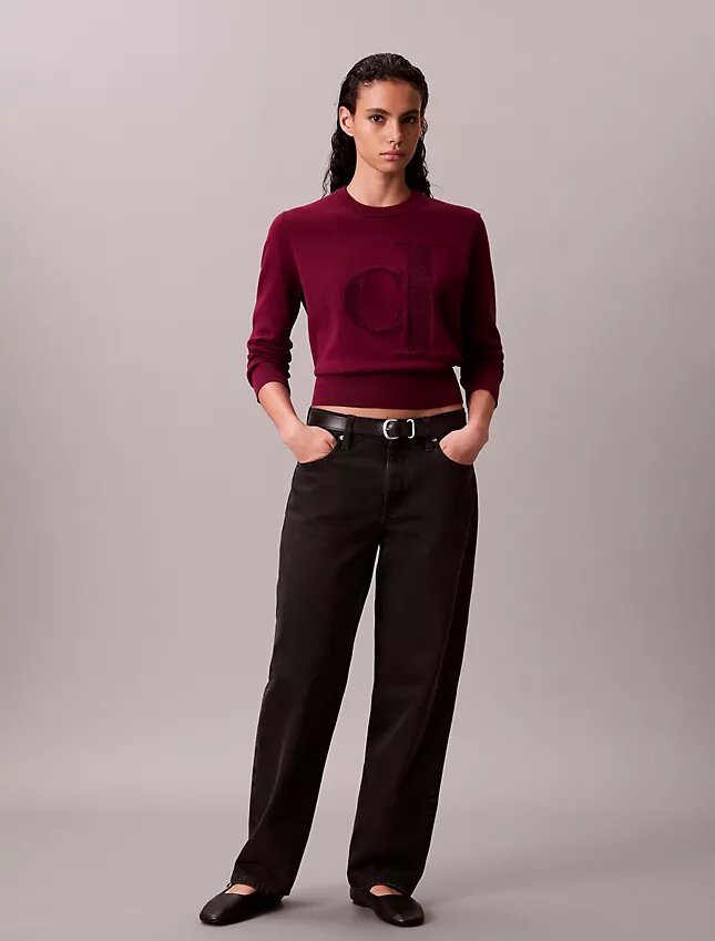 Camisola com monograma em chenille de algodão suave Camisola com monograma em chenille de algodão suave