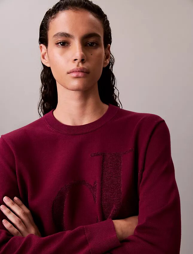 Camisola com monograma em chenille de algodão suave Camisola com monograma em chenille de algodão suave