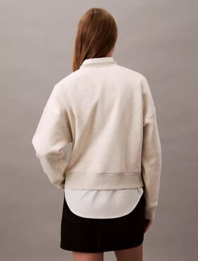 Camisola curta de malha polar com Monogram