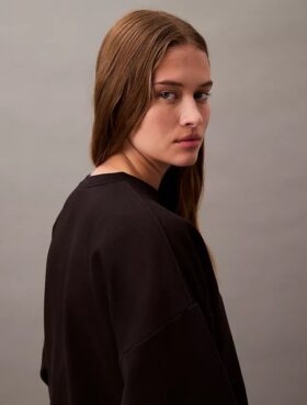 Camisola curta de malha polar com Monogram