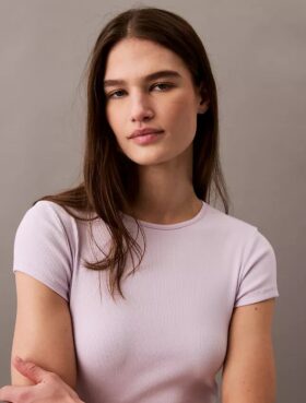 Camisola curta em malha Cotton Stretch de algodão
