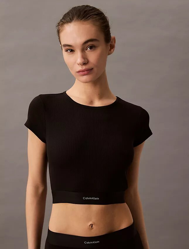 Camisola curta em malha Cotton Stretch de algodão Camisola curta em malha Cotton Stretch de algodão