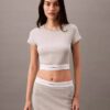 Camisola curta em malha Cotton Stretch de algodão Camisola curta em malha Cotton Stretch de algodão