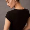 Camisola curta em malha Cotton Stretch de algodão Camisola curta em malha Cotton Stretch de algodão