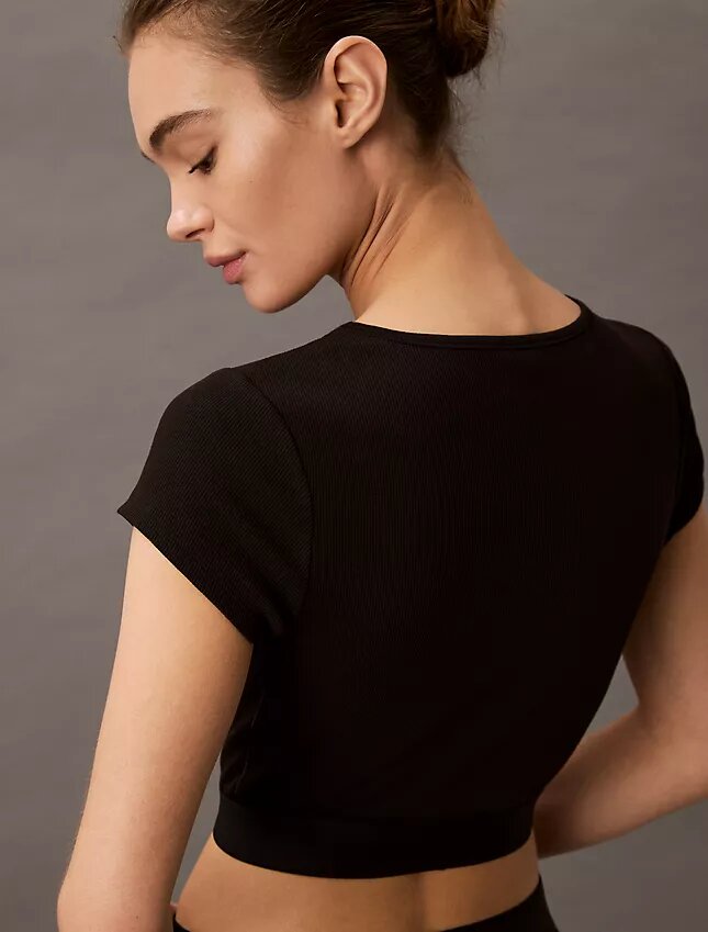 Camisola curta em malha Cotton Stretch de algodão Camisola curta em malha Cotton Stretch de algodão