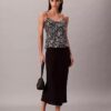 Camisola de alças em cetim estampado Camisola de alças em cetim estampado