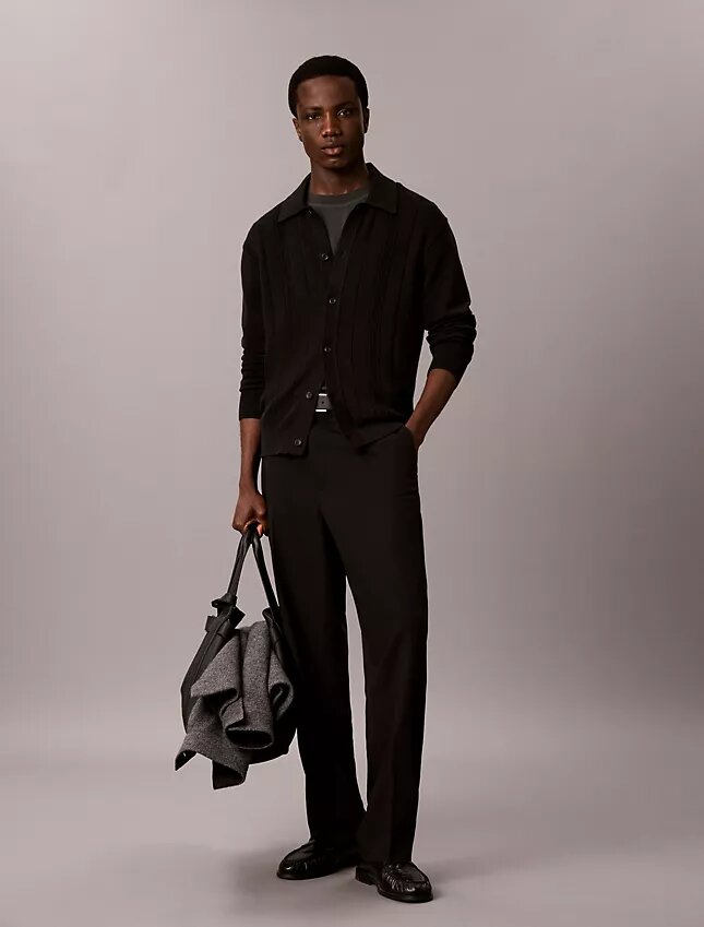 Camisola de algodão com botões à frente Camisola de algodão com botões à frente