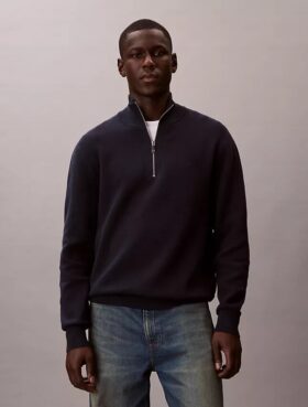 Camisola de algodão suave com fecho de correr