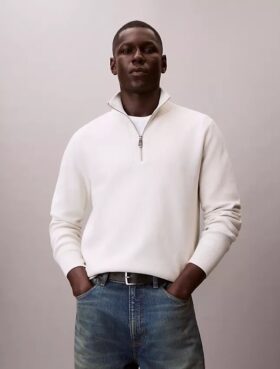 Camisola de algodão suave com fecho de correr