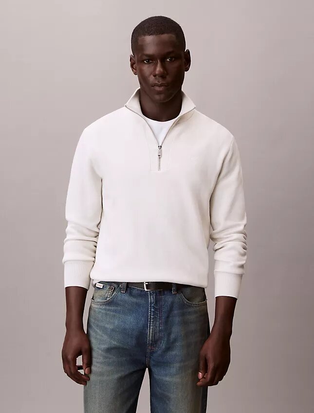 Camisola de algodão suave com fecho de correr Camisola de algodão suave com fecho de correr