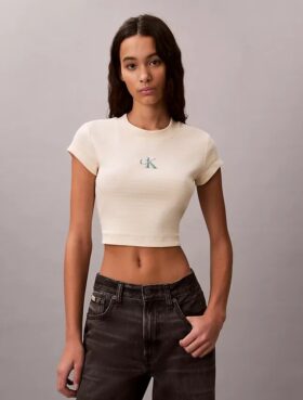 Camisola de bebé com riscas e canelado Monogram