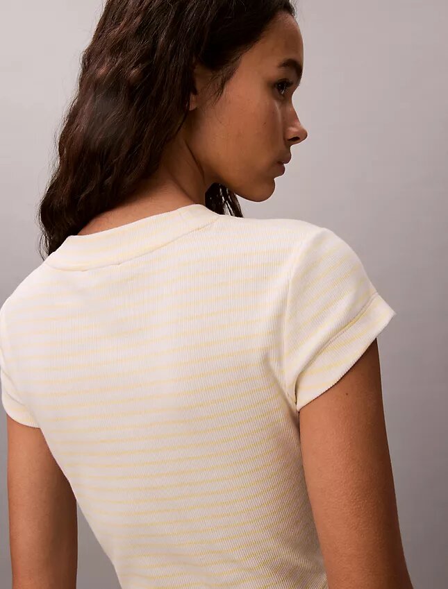 Camisola de bebé com riscas e canelado Monogram Camisola de bebé com riscas e canelado Monogram