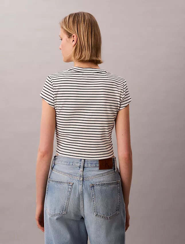 Camisola de bebé com riscas e canelado Monogram Camisola de bebé com riscas e canelado Monogram