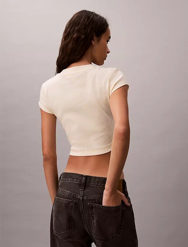 Camisola de bebé com riscas e canelado Monogram Camisola de bebé com riscas e canelado Monogram