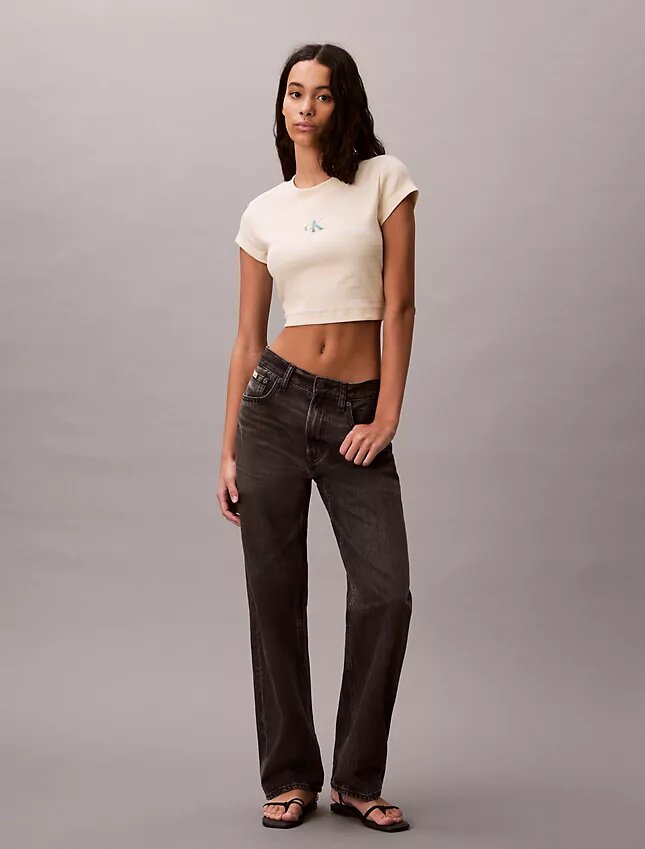 Camisola de bebé com riscas e canelado Monogram Camisola de bebé com riscas e canelado Monogram