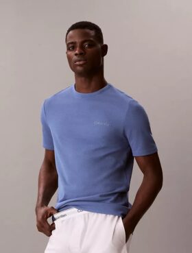 Camisola de dormir com gola redonda em piqué