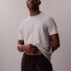 Camisola de dormir com gola redonda em piqué Camisola de dormir com gola redonda em piqué
