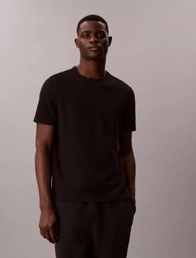 Camisola de dormir com gola redonda em piqué