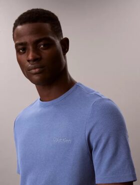 Camisola de dormir com gola redonda em piqué