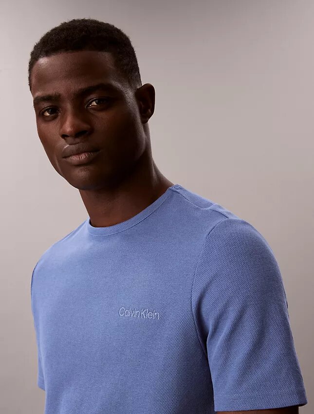 Camisola de dormir com gola redonda em piqué Camisola de dormir com gola redonda em piqué
