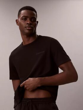 Camisola de dormir com gola redonda em piqué