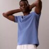 Camisola de dormir com gola redonda em piqué Camisola de dormir com gola redonda em piqué