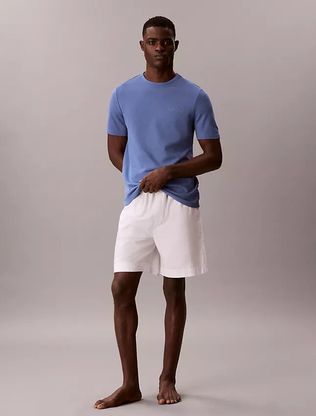 Camisola de dormir com gola redonda em piqué Camisola de dormir com gola redonda em piqué