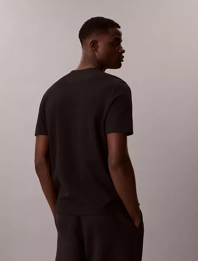 Camisola de dormir com gola redonda em piqué Camisola de dormir com gola redonda em piqué