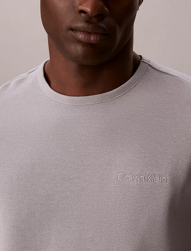 Camisola de dormir com gola redonda em piqué Camisola de dormir com gola redonda em piqué