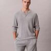 Camisola de dormir Henley em malha waffle Camisola de dormir Henley em malha waffle