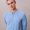 Camisola de dormir Henley em malha waffle Camisola de dormir Henley em malha waffle