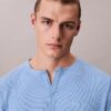 Camisola de dormir Henley em malha waffle Camisola de dormir Henley em malha waffle