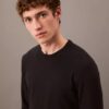 Camisola de dormir preta CK Black Slim com gola redonda Camisola de dormir preta CK Black Slim com gola redonda