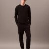 Camisola de dormir preta CK Black Slim com gola redonda Camisola de dormir preta CK Black Slim com gola redonda