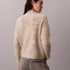 Camisola de gola alta descontraída com canelado fino Camisola de gola alta descontraída com canelado fino